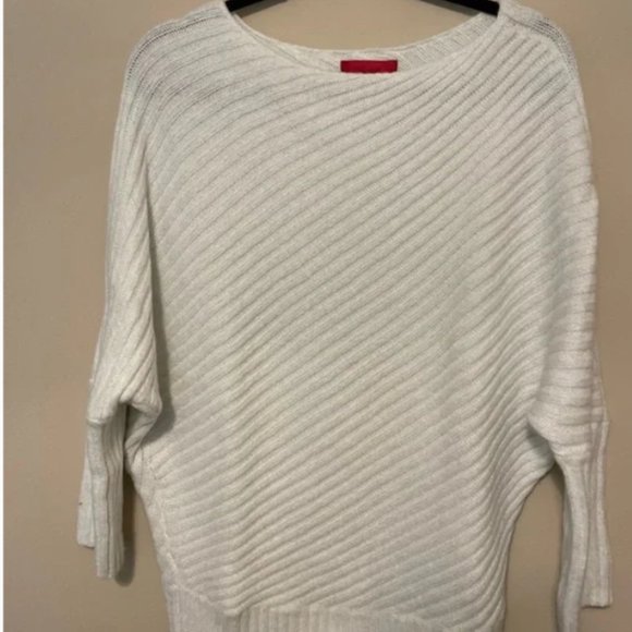 Winter White Glitter Off the Shoulder Sweater by Jennifer Lopez XL - Picture 3 of 4